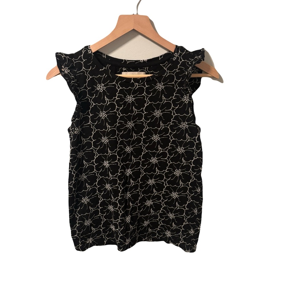 LOFT Black Floral Blouse